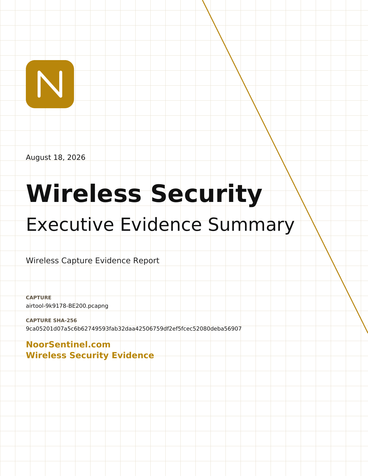 V4 executive report page 1 from the public Wi-Fi 7 sample